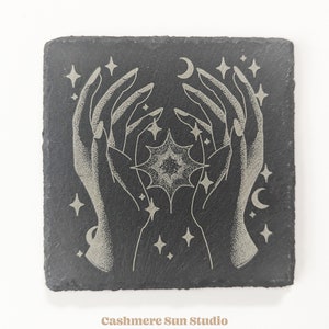 Celestial Whisper Coaster Moon Phase - Witchy Gift - Star Lover
