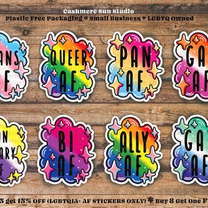 LGBTQIA+ AF Stickers - Gay - Trans - Lesbisch - Niet-binair - Pan Pansexual - Queer - Bi Biseksueel - Ally - LGBTQ