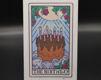 L'anniversaire - Carte de voeux d'anniversaire - Carte de voeux - Carte faite main - Carte de voeux - Carte de sorcière