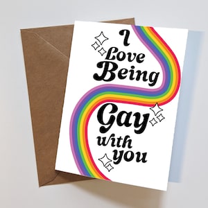 Amo essere gay con te - Biglietto fatto a mano - Biglietto Pride - Biglietto anniversario di San Valentino