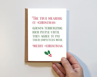 True Meaning of Christmas Card - Funny Christmas Card - Handmade Card - Climate Friendly Paper - Recycled Paper Envelope