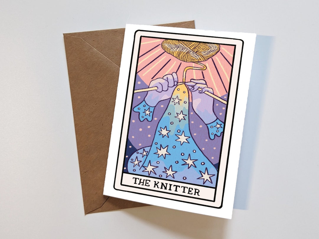 The Knitter Tarot Card - Handmade Card - Knitting Card - Artist Card ...