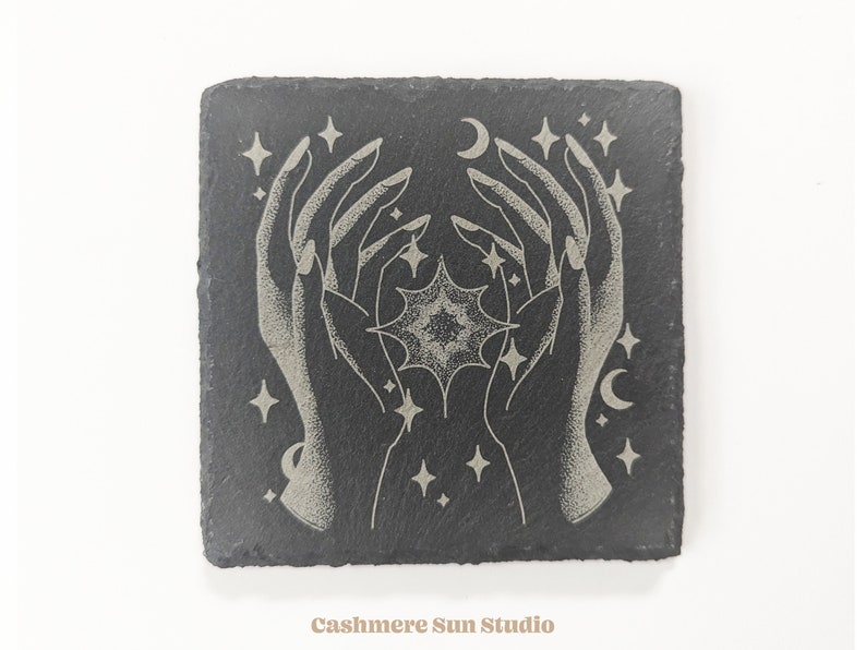 Celestial Whisper Coaster Moon Phase - Witchy Gift - Star Lover - Etsy