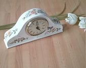 Vintage Aynsley Cottage Garden Clock, Aynsley Mantle Clock, Cottage Garden Napoleon Clock, Fine Bone China Clock, Flowers and Butterflies