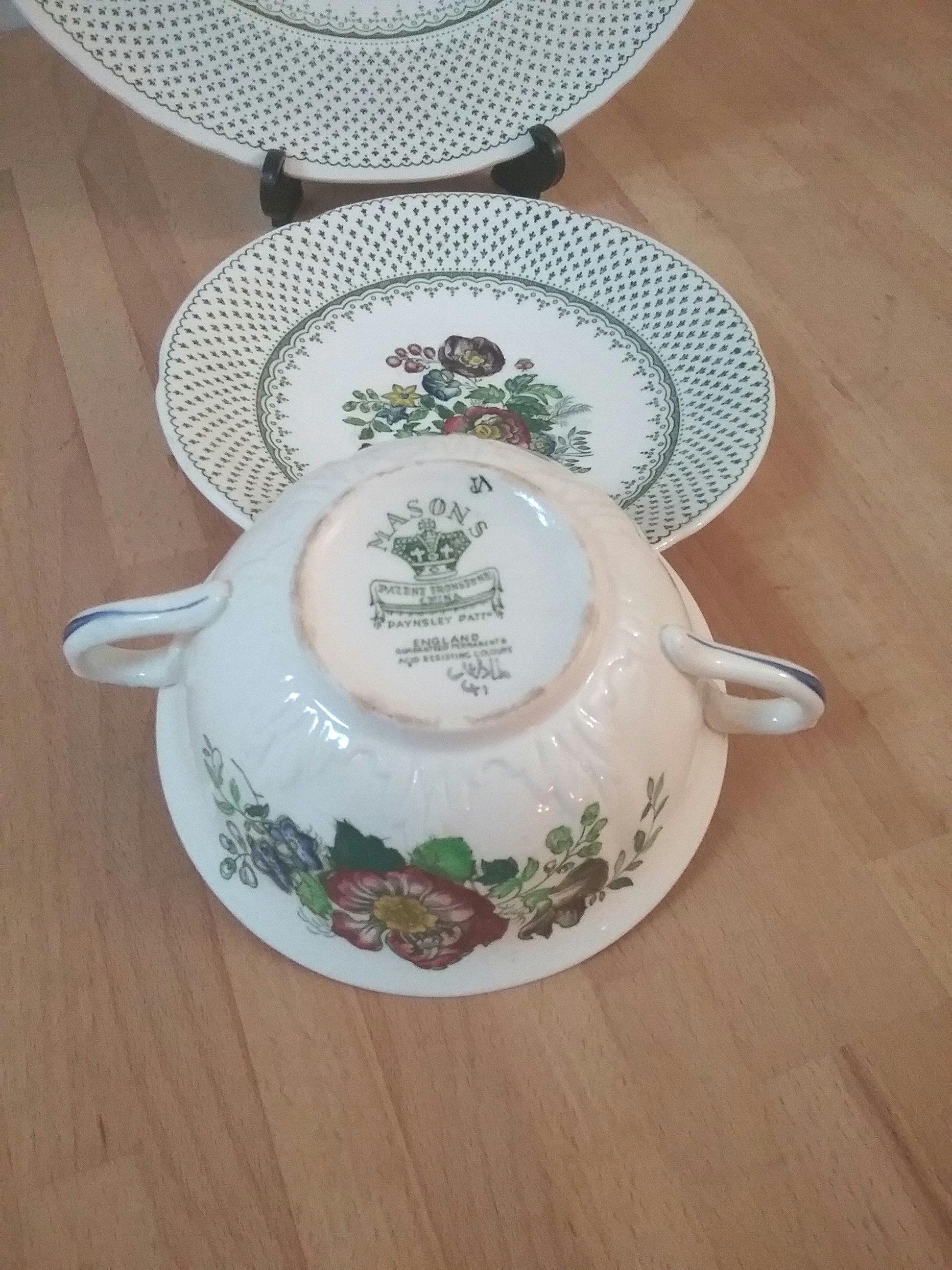 Mason's Paynsley Pattern, Vintage Mason's Green Paynsley Pattern