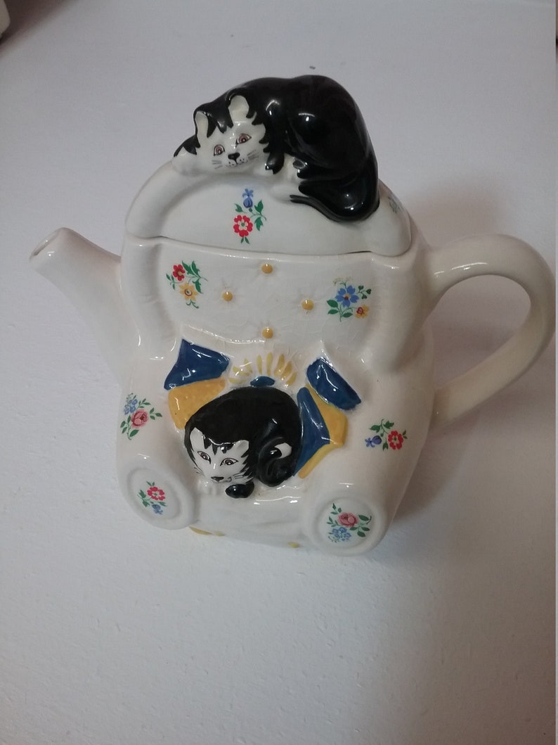 Wade Whimsical Teapot Feline Collection Etsy