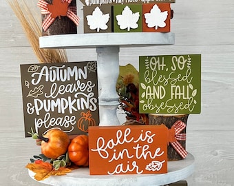 Fall tiered tray decor bundle, pumpkin tiered tray, fall tiered tray signs, fall home decor, pumpkin patch, sweater weather, pumpkin decor