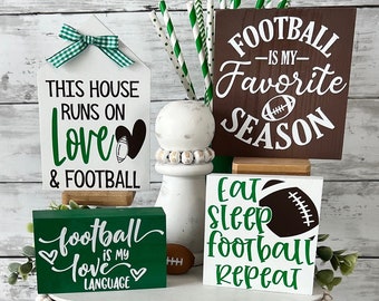 Football tiered tray decor, Game day tiered tray, fall tiered tray decor, football home decor, football mom, football mini sign, sports sign