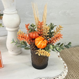 Fall tiered Tray mini floral arrangement, farmhouse home decor, mini vases, tiered tray greenery, eucalyptus, fall tiered tray decor, floral