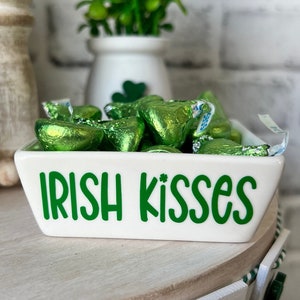 St Patrick's tiered tray, St. Patrick's Day tiered tray decor, irish kisses, tiered tray accessory, St Patricks Day candy dish, tray decor