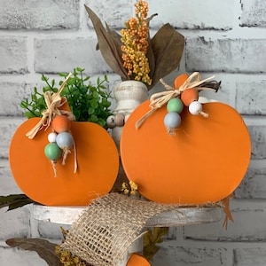 Fall wood pumpkins, fall tiered tray decor, pumpkin home decor, halloween tiered tray decor, pumpkin tiered tray, fall home decor