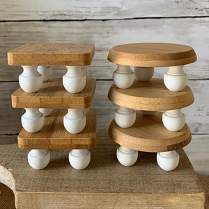 Mini Riser for Tiered Tray, Tiered Tray Decor, Mini Wooden Riser, Farmhouse Riser, Tiered Tray Stand, Tiered Tray Accessories, Mini Pedestal