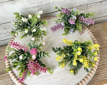 Spring Tiered Tray Decor, Spring Tiered tray greenery decor, Tiered tray filler, tiered tray accessory, tiered tray florals, spring decor