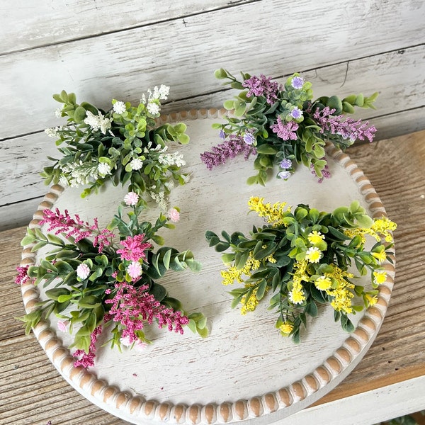 Spring Tiered Tray Decor, Spring Tiered tray greenery decor, Tiered tray filler, tiered tray accessory, tiered tray florals, spring decor