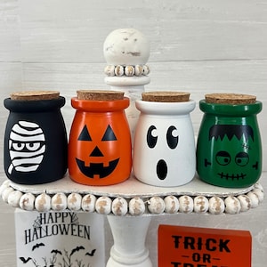 Halloween tiered tray decor, Halloween potion bottles, Halloween home decor, Halloween mini jars, Fall tiered tray decor, fall home decor