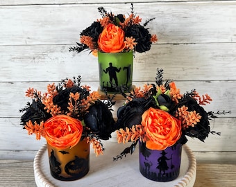 5 Paquets De Fleurs Artificielles D'Automne Roses Bouquets Soie Avec Hortensias Automne