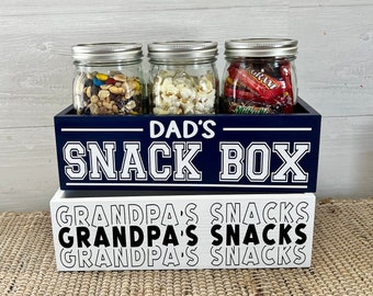 Personalized wooden snack candy box for dad, Dad's snacks, Dad's snack box, Unique gift for Fathers Day, gift for dad, gift for grandpa