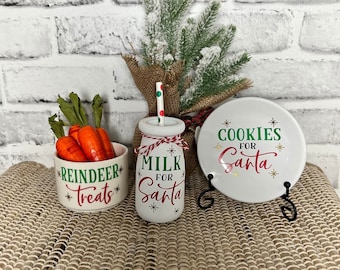 Nefelibata Christmas Reindeer Treats Ceramic Canister - 4.9" Tall Buffalo Plaid Decor For Candy, Tiered Tray, Or Table Centerpiece - View #5