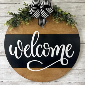 Front Door Decor, Welcome Door Hanger, Door Wreath, hello Sign, Year Round door wreath, Hostess gift, housewarming gift, front door decor