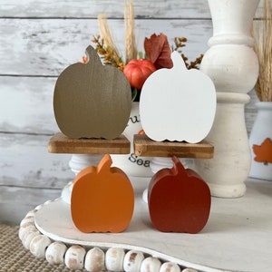 wood pumpkins, pumpkin tiered tray decor, fall home decor, fall tiered tray decor, rustic wooden pumpkins, Halloween decor, Thanksgiving