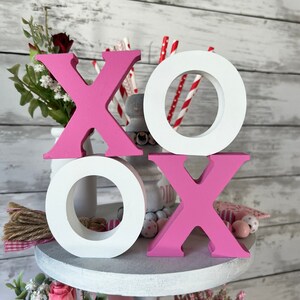 Valentine's Day Decor, XOXO, Valentine's Day Tiered Tray Decor, Valentine's Day Shelf Decor, Mantle Decor, Pink, Living Room Home Decor,