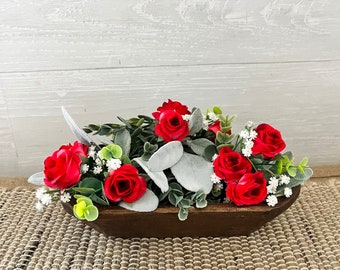 Wood Dough bowl, dough bowl filler, Valentines  home decor, farmhouse home decor, Valentine dough bowl decor, dough bowl centerpiece