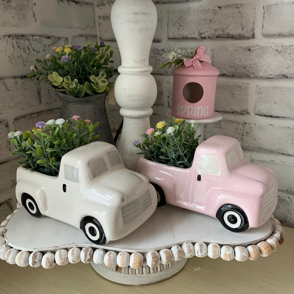 Mini truck for tiered tray, Spring Tiered Tray Decor, Tiered tray florals, Spring Home decor, Tiered tray accessory, Spring florals for tray