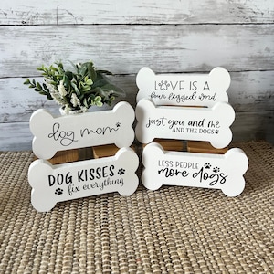 Dog tiered tray decor, dog themed home decor, tiered tray mini sign, dog mom, dog lover, gift for dog owner, dog decor, dog signs, pet decor