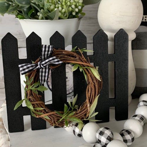 Mini Wooden Picket Fence for Tiered Tray Tiered Tray Decor Etsy