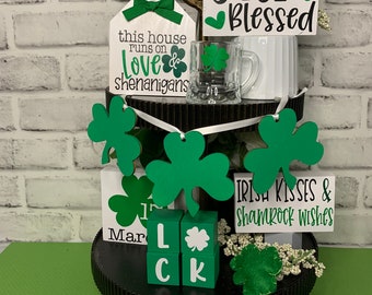patty/'s day christmas, st gift ideas block decor holiday decor Get Your Luck Here Kisses 25 Cents Blocks housewarming march 17th