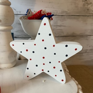 Rustic wood star, Patriotic home decor, Patriotic Tiered Tray decor, Fourth of July Decor, Red White & Blue, Americana Decor, USA decor