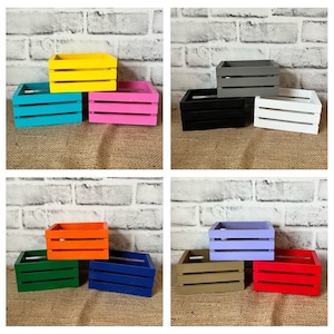 Mini crate for tiered tray, many color options, tiered tray decor, small wood crate, DIY tiered tray, painted wood mini crates, hutch decor