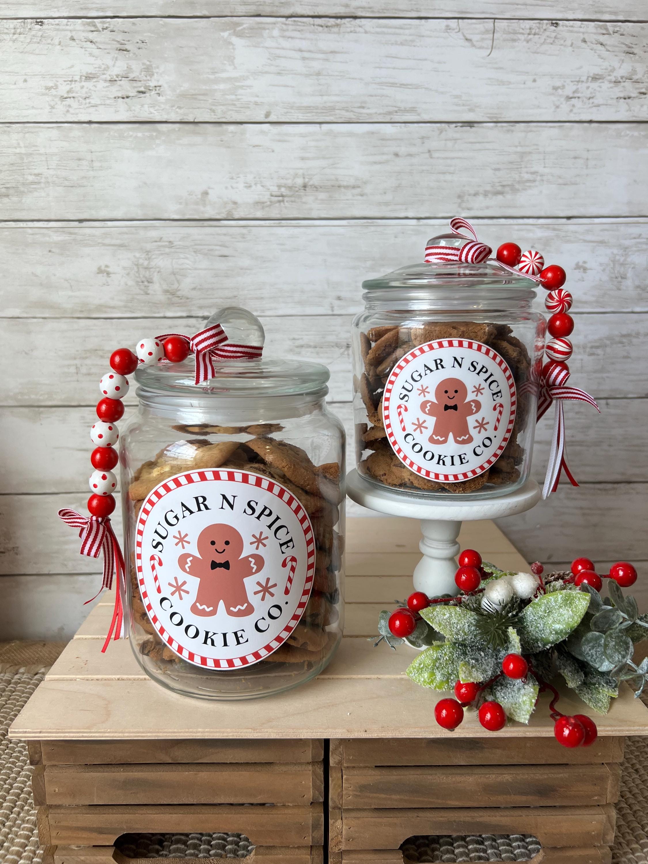5-Piece Cute Gingerbread Man Candy Jars With Lids - 500ml PET Plastic Storage Bottles, Christmas Theme - View #7