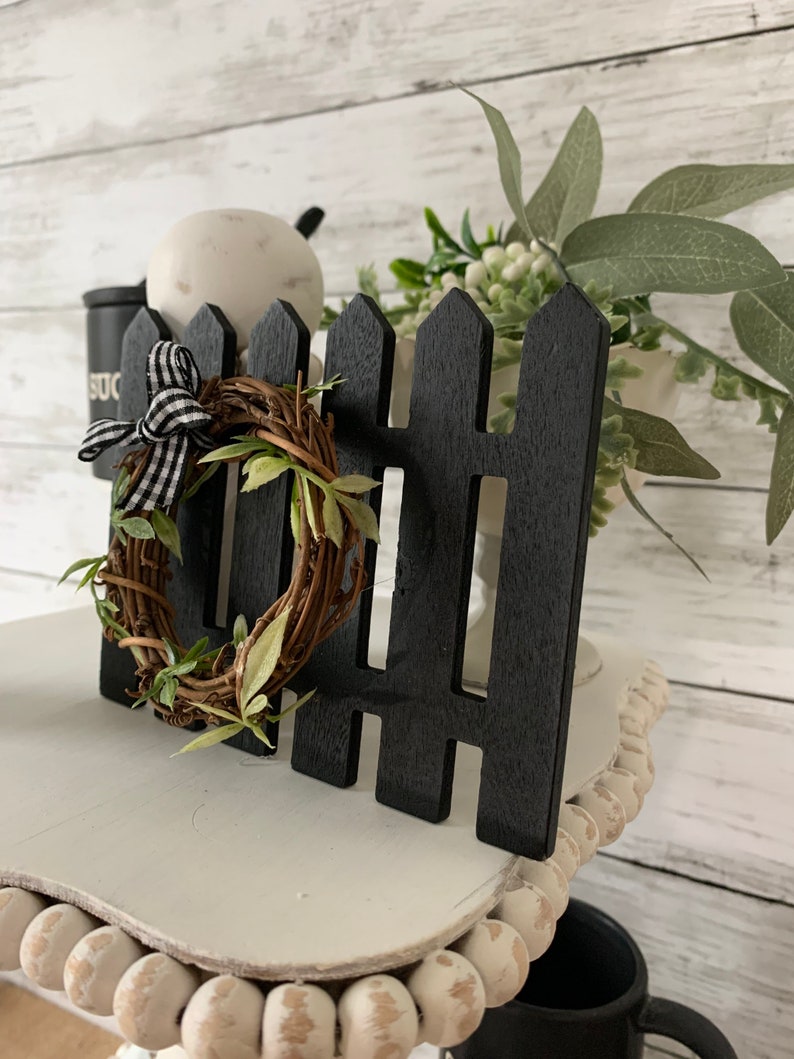 Mini Wooden Picket Fence for Tiered Tray Tiered Tray Decor Etsy