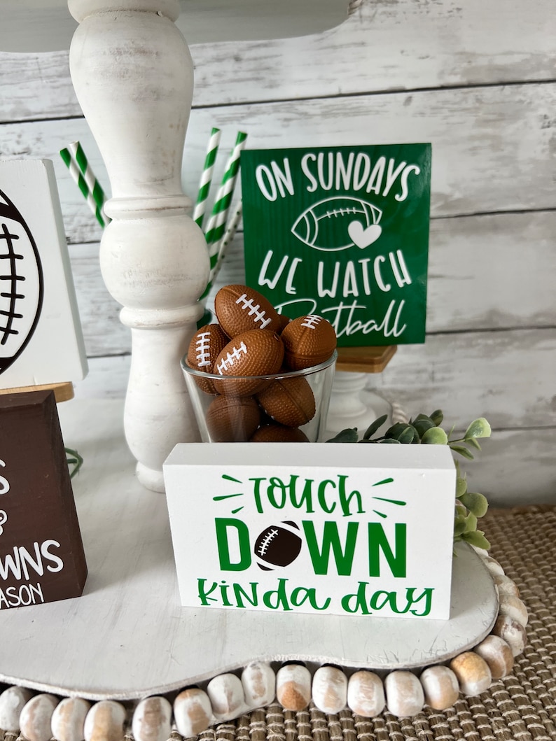 Football Tiered Tray Decor Game Day Tiered Tray Fall Tiered Etsy