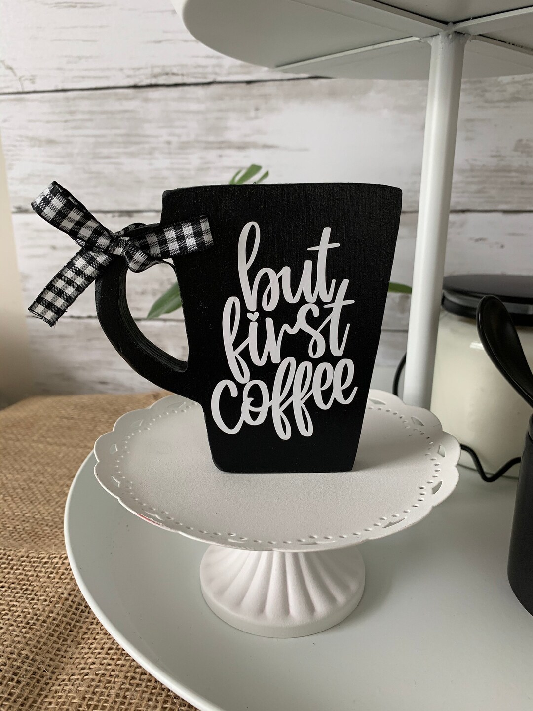 Coffee Tiered Tray Decor, Coffee Mug Decor, Farmhouse Tiered Tray Decor