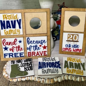 Military interchangeable sign, military home decor, military family, navy, Air Force, marines, coast guard decor, patriotic mini signs, USA
