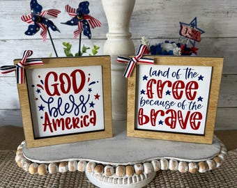 Patriotic tiered tray decor, July 4 tiered tray decor, Patriotic home decor, Memorial Day Decor, Let freedom Ring, America decor, USA decor