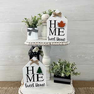 Interchangeable Home Sweet Home Sign, Mini Wood House, Everyday Home Decor, Year Round Home ...