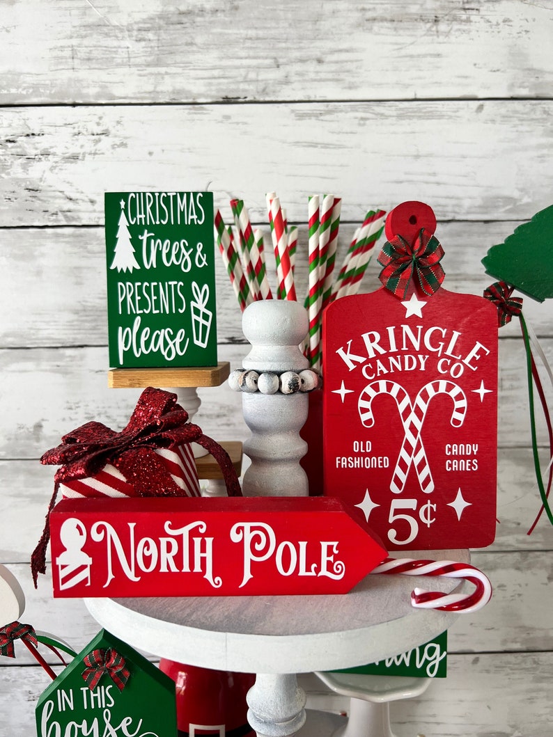 Christmas Tiered Tray Decor Bundle Holiday Tiered Tray Etsy