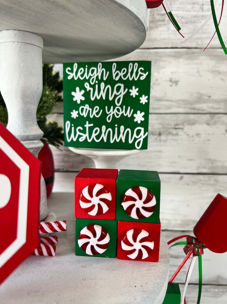 Christmas Tiered Tray Decor Bundle Holiday Tiered Tray Etsy