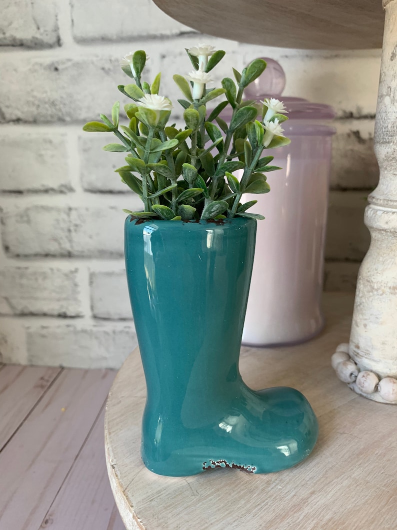 Mini Rain Boot Planter Tiered Tray Decor Spring Tiered Tray Etsy