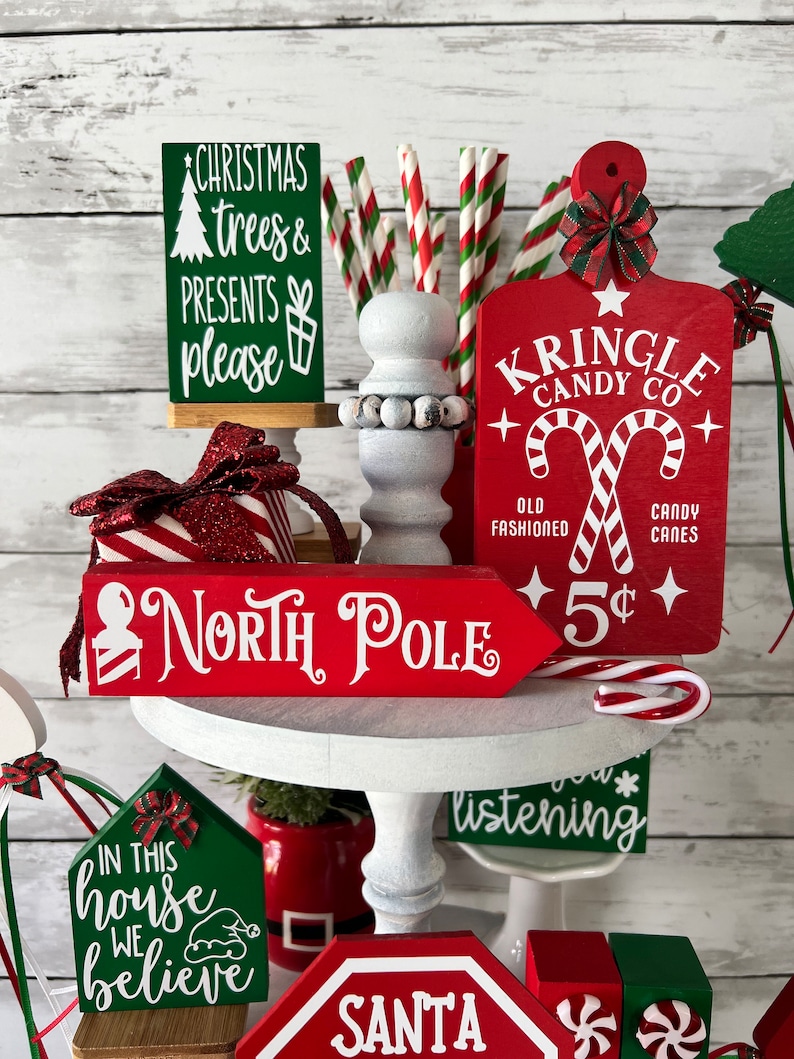 Christmas Tiered Tray Decor Bundle Holiday Tiered Tray Etsy