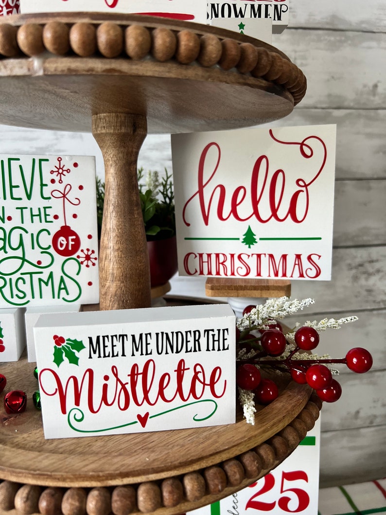 Christmas Tiered Tray Decor Bundle Holiday Tiered Tray Etsy