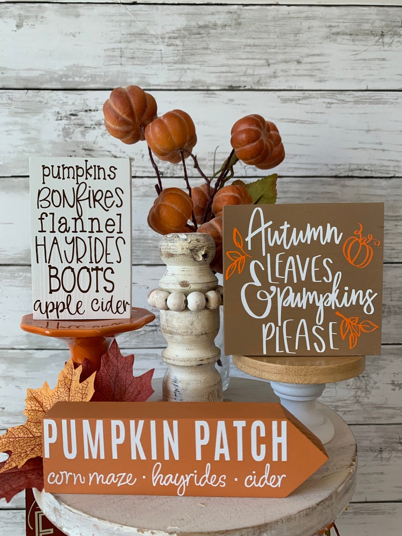 Fall Tiered Tray Decor Bundle Pumpkin Tiered Tray Fall Etsy