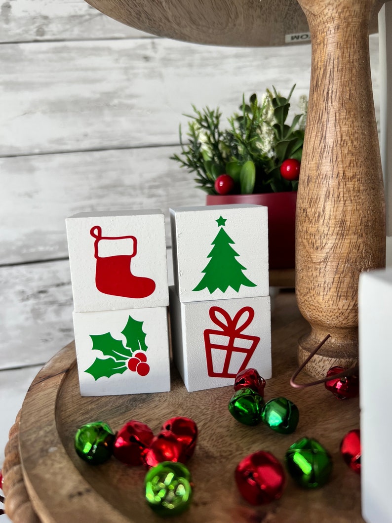 Christmas Tiered Tray Decor Bundle Holiday Tiered Tray Etsy