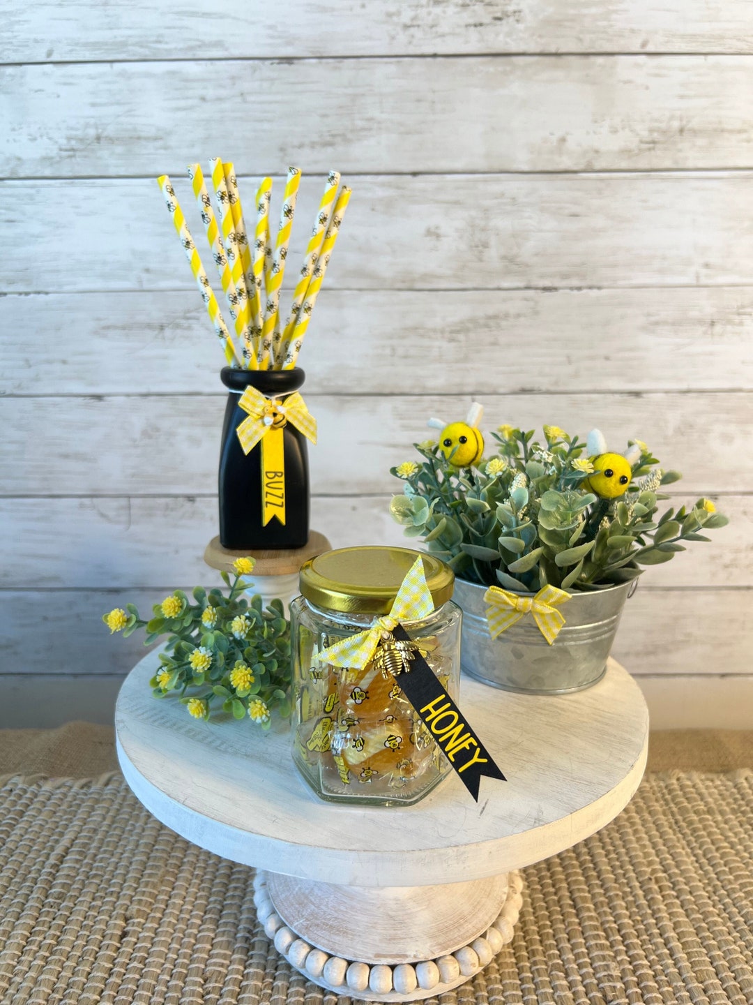 Bee Tiered Tray Decor Summer Candy Dish Bumble Bee Home Etsy