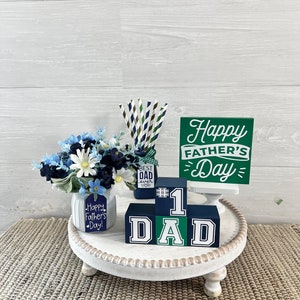 Father's Day Tiered Tray Decor, Father's Day Mini Floral Arrangement ...