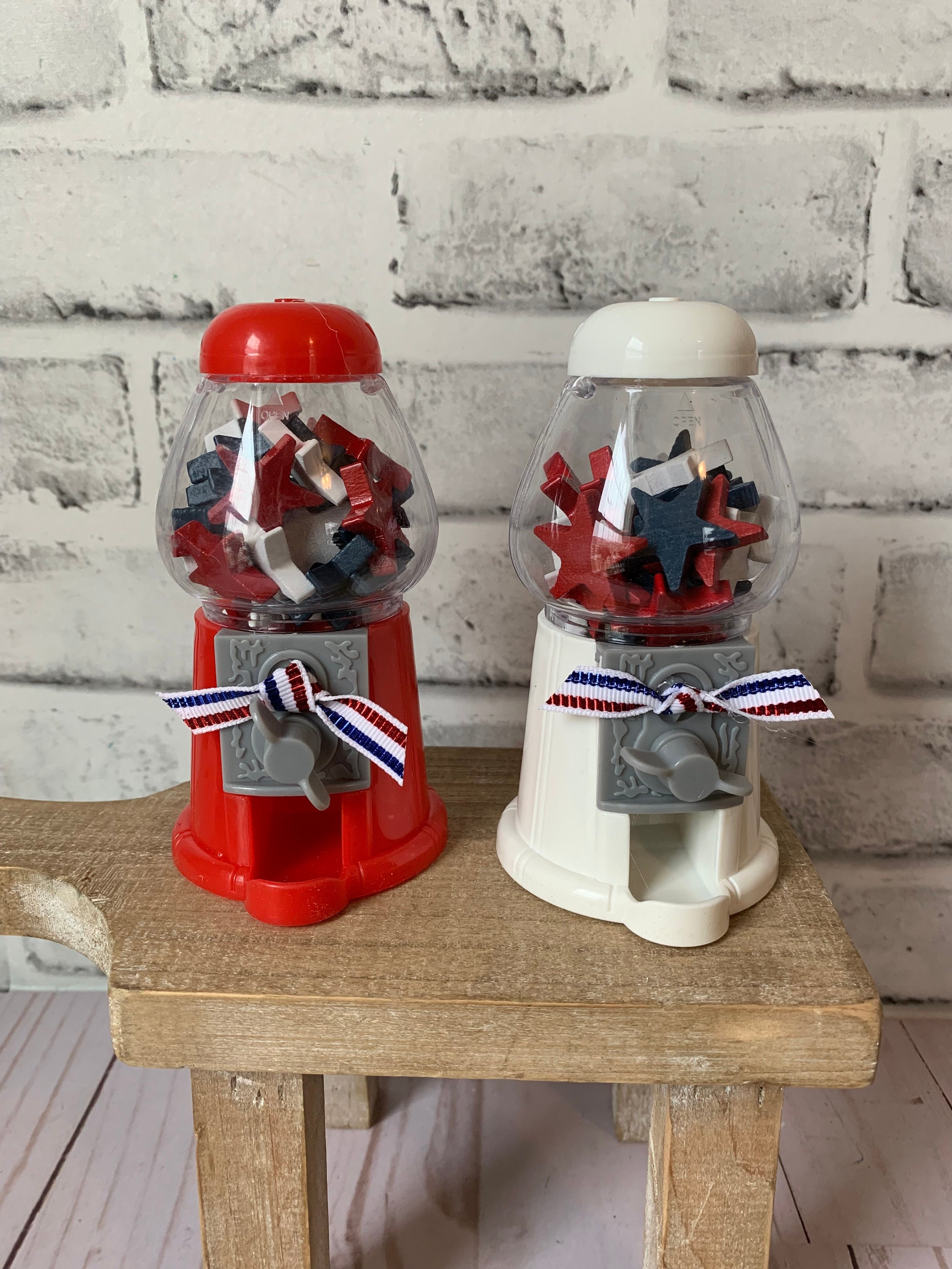 Mini Gumball Machine Patriotic Tiered Tray Decor. July 4th Tiered Tray Decor Americana Home Decor USA Decor Red White Blue Etsy