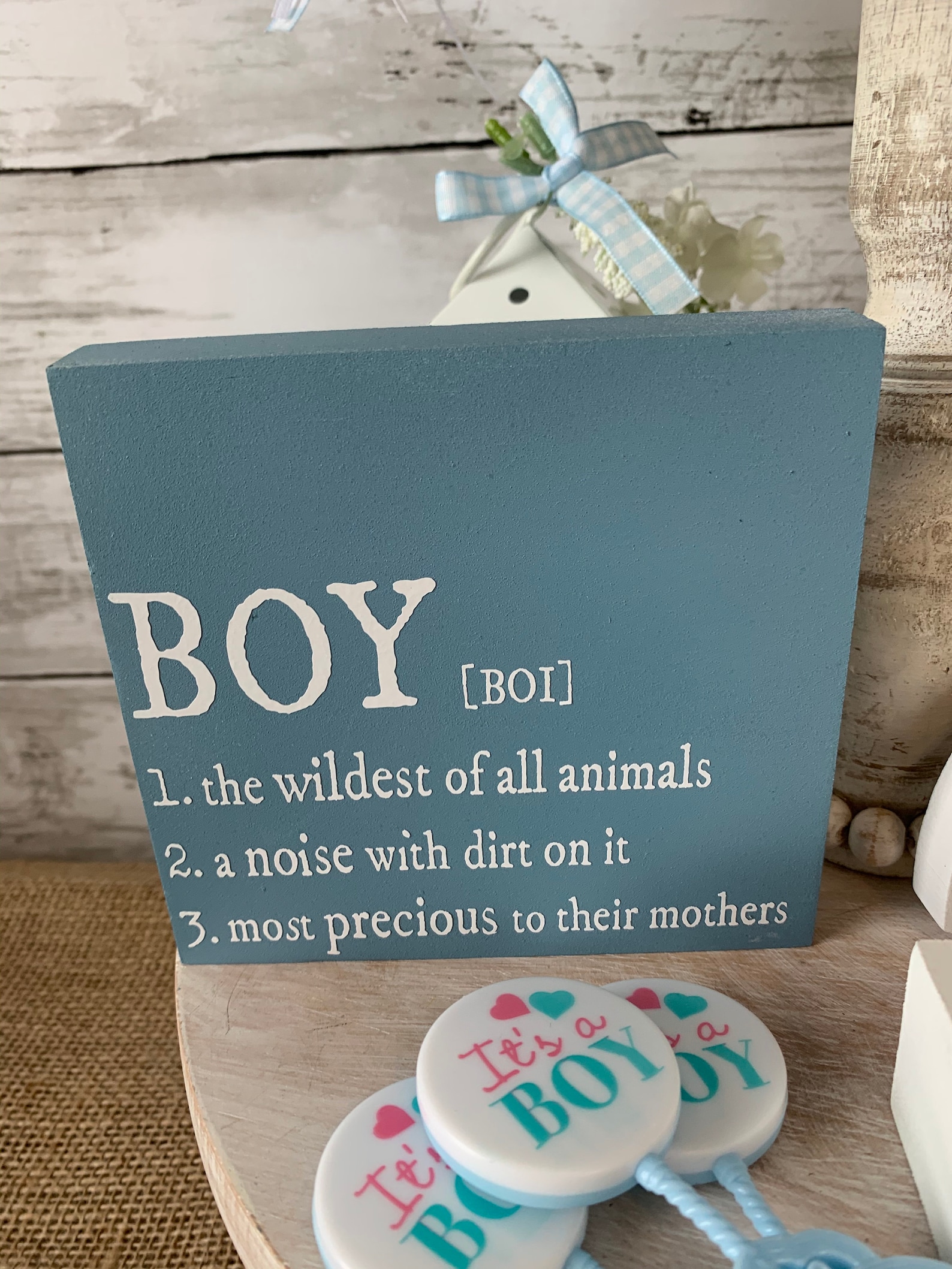 Baby Boy Tiered Tray Decor, Farmhouse Tiered Tray Decor, Tiered Tray Decor Bundle, Baby Shower